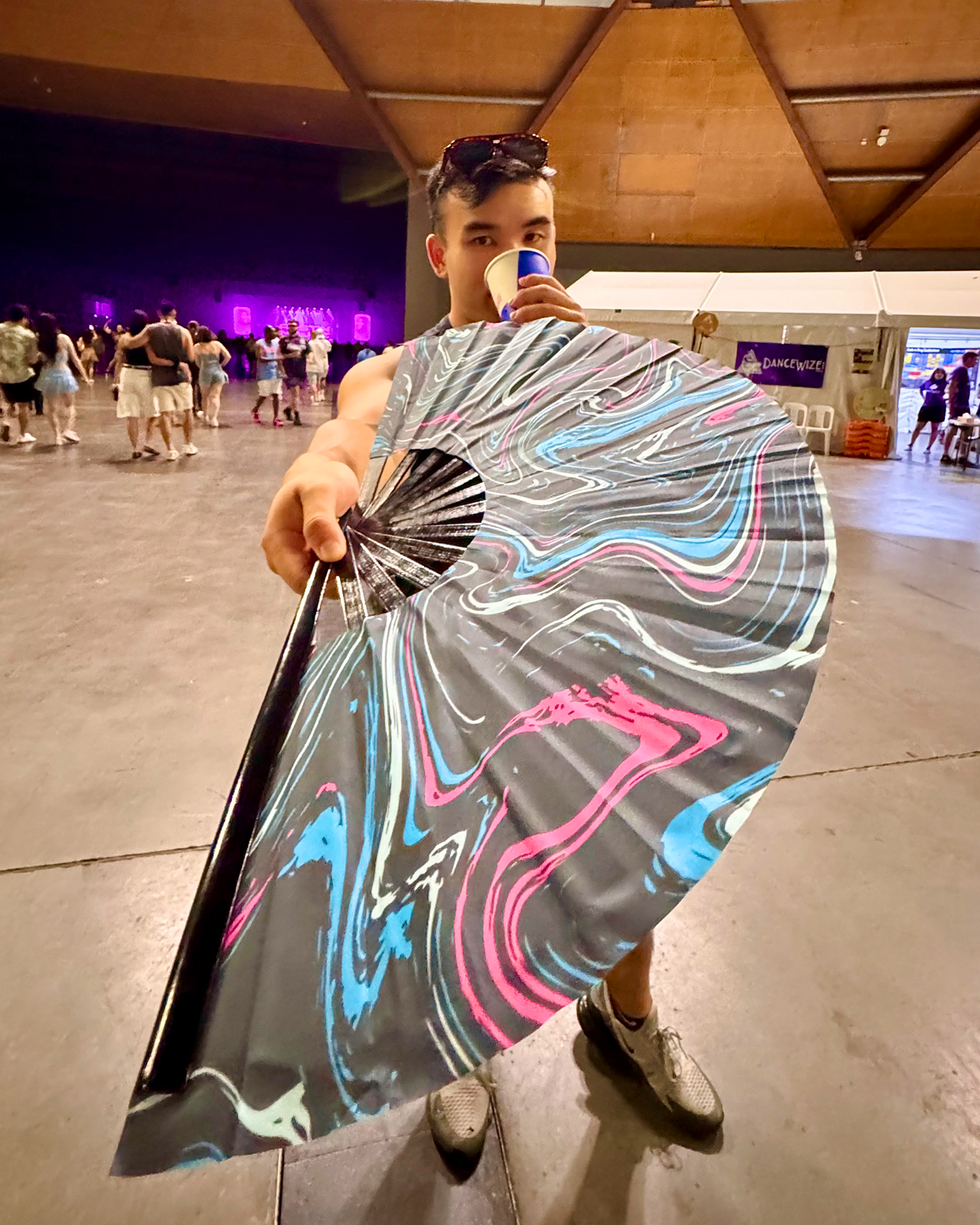 Lucid Dream UV Reactive Folding Hand Fan